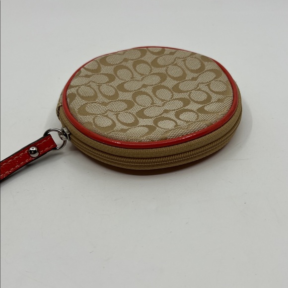 Coach Signature Coral Crab Appliqué Coin Purse Keyring Wristlet F60991 - Picture 6 of 16